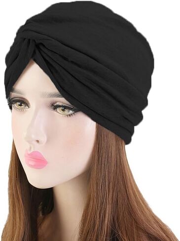 4 قطع غطاء رأس عمامة ممتدة أغطية رأس مطوية ملتوية بألوان متنوعة أغطية شعر قبعة هندية قبعات صغيرة للنساء والفتيات in Kuwait