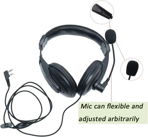 سماعة رأس لاسلكية بخاصية إلغاء الضوضاء مع ميكروفون بوم لـ Kenwood Baofeng UV-5R 5R BF-F8HP BF-888S RT22 RT21 H-777 RT68 RT19 Puxing Quansheng Wouxun راديو ثنائي الاتجاه in Saudi Arabia