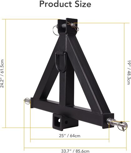 3 Point 2" Receiver Trailer Hitch Category 1 Tractor Tow Drawbar Adapter for BX Kubota, John Deere, LM25H WLM Tractor, NorTrac, Kioti, Yanmar, Cat in Saudi Arabia