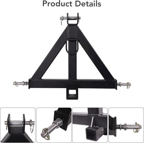 3 Point 2" Receiver Trailer Hitch Category 1 Tractor Tow Drawbar Adapter for BX Kubota, John Deere, LM25H WLM Tractor, NorTrac, Kioti, Yanmar, Cat in Saudi Arabia