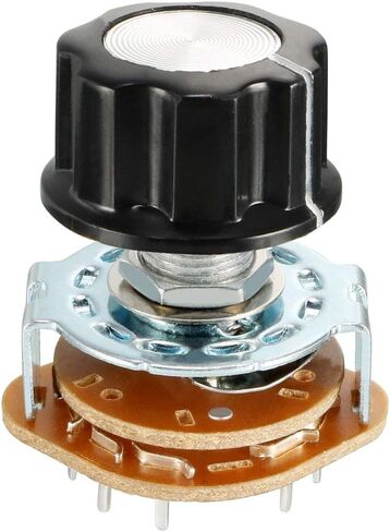 uxcell 6mm 2P5T 2 Pole 5 Position Selectable Single Deck Band Channel Rotary Switch Selector with plastic knob in Saudi Arabia