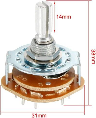uxcell 6mm 2P5T 2 Pole 5 Position Selectable Single Deck Band Channel Rotary Switch Selector with plastic knob in Saudi Arabia