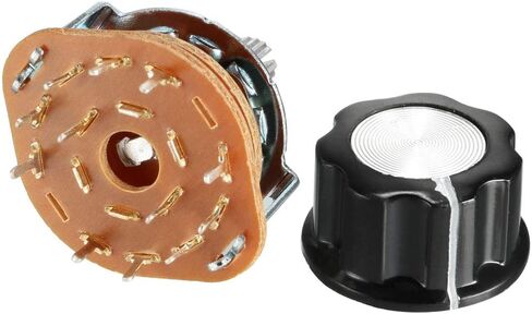 uxcell 6mm 2P5T 2 Pole 5 Position Selectable Single Deck Band Channel Rotary Switch Selector with plastic knob in Saudi Arabia