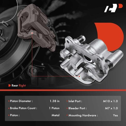 A-Premium Disc Brake Caliper Assembly with Bracket Compatible with Select Scion Models - tC 2005 2006 2007 2008 2009 2010, L4 2.4L - Rear Driver and Passenger Side, 2-PC Set in Saudi Arabia