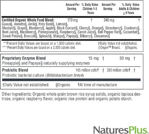 Natures Plus Source of Life Garden Certified Organic Family Chewable Multivitamin - 60 Vegan Chewables - Mixed Berry Flavor - for Adults & Children - Vegetarian, Gluten-Free - 30-60 Servings in Saudi Arabia