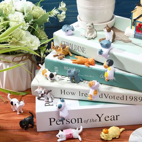 Blulu 16 Pcs Realistic Cat Figurines Toy Lovely Cats Figurines Miniature Cat Figures Toy Set Mini Animals Figurine Ornament for Easter Eggs Cake Toppers Birthday Gift Fairy Home Garden Boys Girls in Saudi Arabia
