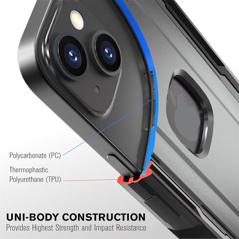 حافظة Vena vArmor متينة متوافقة مع هاتف Apple iPhone 14 (6.1 بوصة)، (متوافقة مع MagSafe، حماية من السقوط من الدرجة العسكرية) غطاء بمشبك حزام عالي التحمل مع مسند in Kuwait