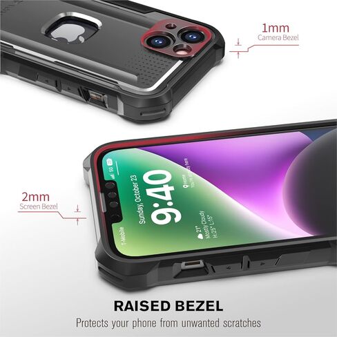 حافظة Vena vArmor متينة متوافقة مع هاتف Apple iPhone 14 (6.1 بوصة)، (متوافقة مع MagSafe، حماية من السقوط من الدرجة العسكرية) غطاء بمشبك حزام عالي التحمل مع مسند in Kuwait