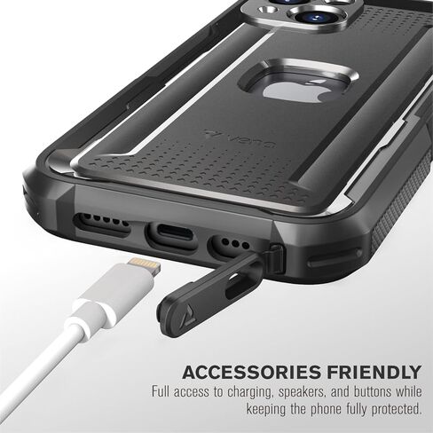 حافظة Vena vArmor متينة متوافقة مع هاتف Apple iPhone 14 (6.1 بوصة)، (متوافقة مع MagSafe، حماية من السقوط من الدرجة العسكرية) غطاء بمشبك حزام عالي التحمل مع مسند in Kuwait