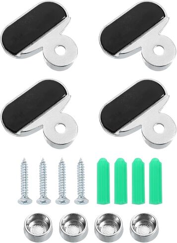 PATIKIL Mirror Clip, 6 Set Zinc Alloy Mirror Mounting Clip Clamps Kit Fixing Oval Holder Brackets for 3-5mm Thick Glass in Bathroom Bedroom, Silver in Saudi Arabia