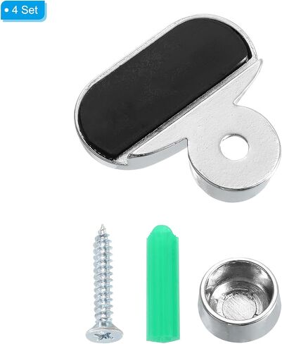 PATIKIL Mirror Clip, 6 Set Zinc Alloy Mirror Mounting Clip Clamps Kit Fixing Oval Holder Brackets for 3-5mm Thick Glass in Bathroom Bedroom, Silver in Saudi Arabia