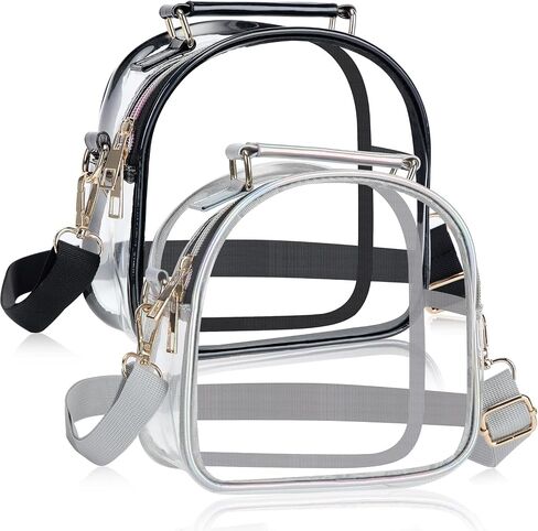 Frienda 2 Pieces Clear Stadium Approved Crossbody Bags for Women Small See Through Purse Concert Handbags for Sports Concerts Events Festivals in Saudi Arabia