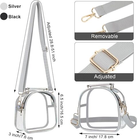 Frienda 2 Pieces Clear Stadium Approved Crossbody Bags for Women Small See Through Purse Concert Handbags for Sports Concerts Events Festivals in Saudi Arabia