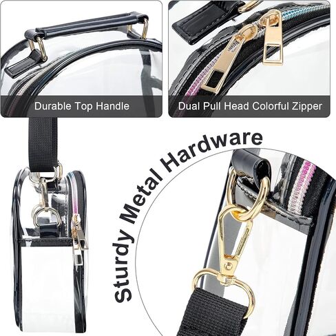Frienda 2 Pieces Clear Stadium Approved Crossbody Bags for Women Small See Through Purse Concert Handbags for Sports Concerts Events Festivals in Saudi Arabia