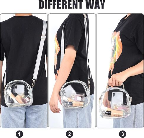 Frienda 2 Pieces Clear Stadium Approved Crossbody Bags for Women Small See Through Purse Concert Handbags for Sports Concerts Events Festivals in Saudi Arabia