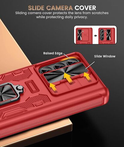 Caka for Galaxy Z Fold 5 Case, Samsung Z Fold 5 Case - Built-in Screen Protector & Slide Camera Cover & Magnetic Kickstand & Belt Holster & Hinge Protection for Samsung Galaxy Z Fold 5 5G - Black in Saudi Arabia