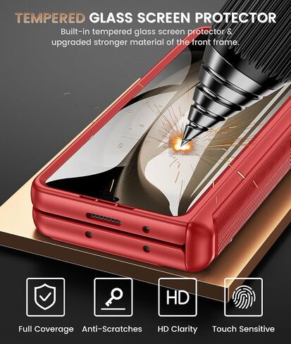 Caka for Galaxy Z Fold 5 Case, Samsung Z Fold 5 Case - Built-in Screen Protector & Slide Camera Cover & Magnetic Kickstand & Belt Holster & Hinge Protection for Samsung Galaxy Z Fold 5 5G - Black in Saudi Arabia