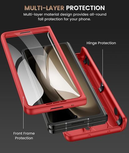 Caka for Galaxy Z Fold 5 Case, Samsung Z Fold 5 Case - Built-in Screen Protector & Slide Camera Cover & Magnetic Kickstand & Belt Holster & Hinge Protection for Samsung Galaxy Z Fold 5 5G - Black in Saudi Arabia
