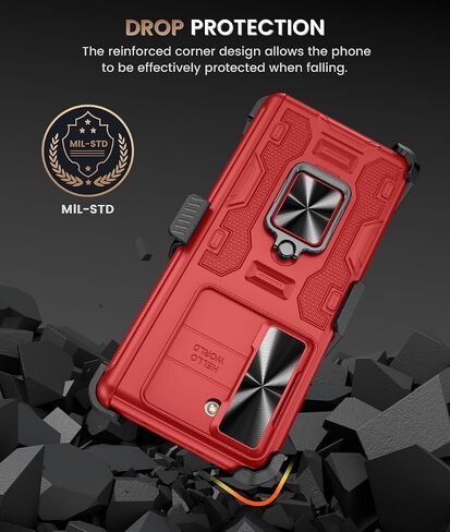 Caka for Galaxy Z Fold 5 Case, Samsung Z Fold 5 Case - Built-in Screen Protector & Slide Camera Cover & Magnetic Kickstand & Belt Holster & Hinge Protection for Samsung Galaxy Z Fold 5 5G - Black in Saudi Arabia