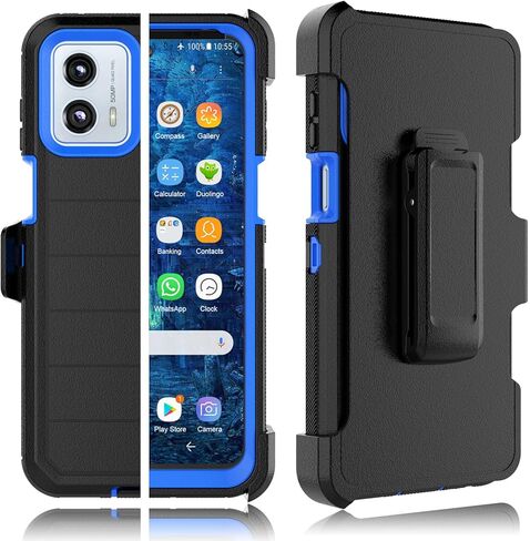 Tekcoo Case for Motorola Moto G 5G | 2023 Only | XT2313 with [Built-in Screen Protector] Secure Holster Locking Belt Clip [Military Grade 12FT Drop Tested] Full Body Carrying Kickstand Cover [Orange] in Kuwait