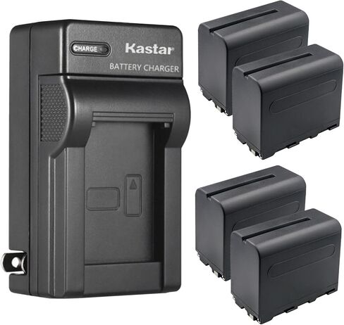Kastar 4-Pack NP-F960 / NP-F970 Battery and AC Wall Charger Replacement for AndyCine A6 Plus 5.5" 4K HDMI in/Out 1920 X 1080 3D LUT Touchscreen, C6S 6" 3G-SDI/HDMI Ultrabright Touchscreen Monitor in Saudi Arabia