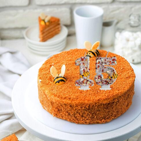 النحل رقم 4 شمعة عيد ميلاد فتاة 4 كعكة توبر شموع عيد ميلاد النحل كعكة الزينة عسل النحل كب كيك القبعات العالية عيد النحل سعيد ديكور in Kuwait
