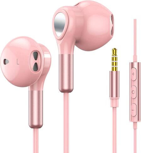 Headphones Wired, In-Ear Wired Earphones Earbuds, Half in Ear Headphones 3.5mm Jack, Wired Headphones with Microphone and Volume Control for iPhone, Samsung, Android, iPad,MP3,Most 3.5mm Audio Devices in Saudi Arabia