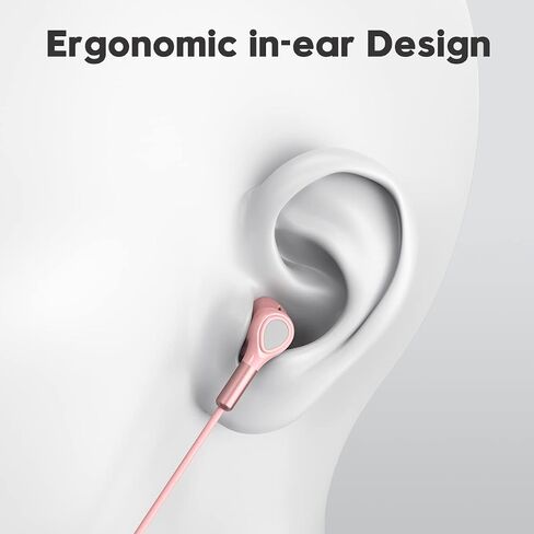 Headphones Wired, In-Ear Wired Earphones Earbuds, Half in Ear Headphones 3.5mm Jack, Wired Headphones with Microphone and Volume Control for iPhone, Samsung, Android, iPad,MP3,Most 3.5mm Audio Devices in Saudi Arabia