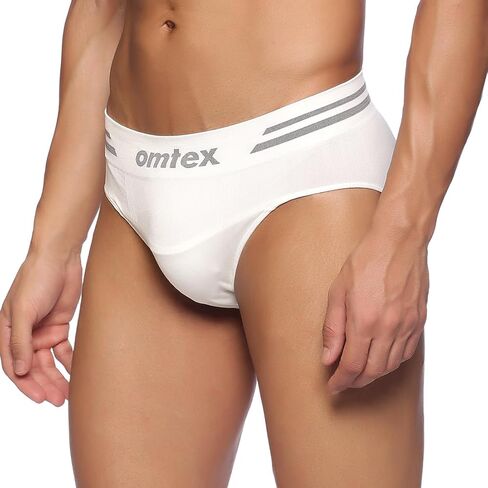 Men's Athletic V-Seamless Stretchable Brief Full Covered with Cup Pocket, Ideal for Workout and Sports Quick Dry Moisture Wicking Underwear White - X-Large in Saudi Arabia