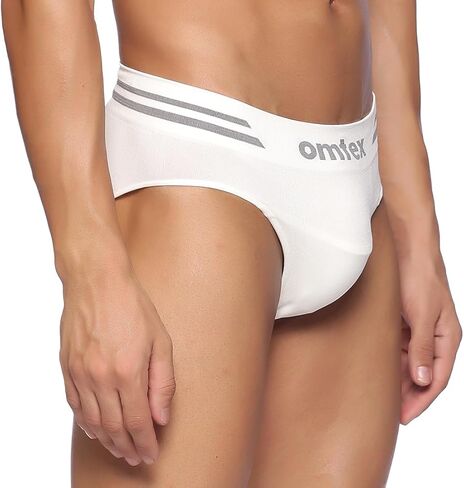 Men's Athletic V-Seamless Stretchable Brief Full Covered with Cup Pocket, Ideal for Workout and Sports Quick Dry Moisture Wicking Underwear White - X-Large in Saudi Arabia