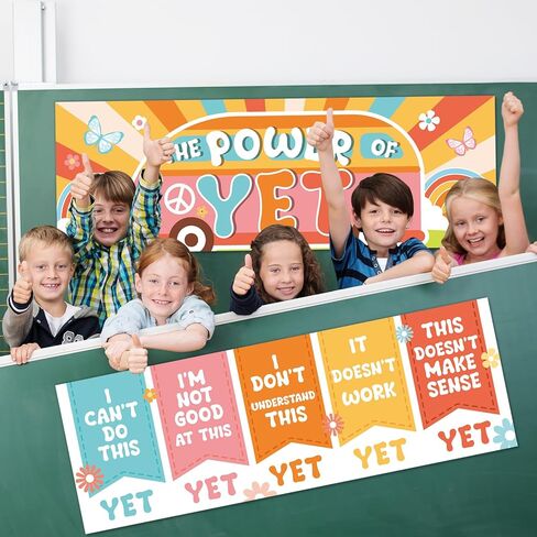 Eucalyptus Growth Mindset Posters Greenery Bulletin Board Decorations The Power of Yet Banner Eucalyptus Greenery Themed Classroom Decor Plant Mindset Chats for Preschool Elementary Wall Decor in Kuwait