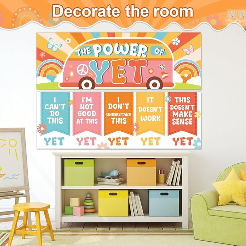 Eucalyptus Growth Mindset Posters Greenery Bulletin Board Decorations The Power of Yet Banner Eucalyptus Greenery Themed Classroom Decor Plant Mindset Chats for Preschool Elementary Wall Decor in Kuwait