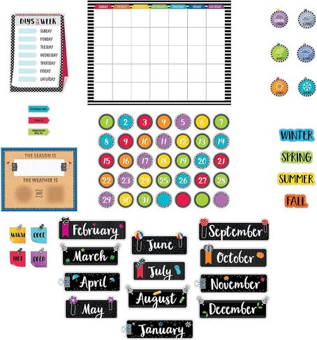 Creative Teaching Press Bold & Bright Calendar Set, CTP Bulletin Board and Classroom Display, 67 Pieces in Saudi Arabia