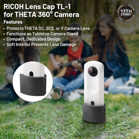 كاميرا RICOH Theta SC2 360° 4K كروية VR مع ذاكرة داخلية 14 جيجابايت (أبيض) حزمة غطاء عدسة TL-1 لكاميرا Theta SC/SC2/V 360 درجة وقماش تنظيف الانتظار مع حقيبة (حزمة أساسية) in Saudi Arabia