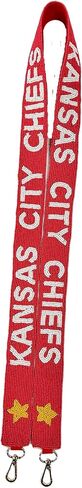 Kansas Beaded Purse Strap Game day Football Red with Yellow Stars White Lettering for Clear Stadium Bag Merch City 49" Long 1.75" Wide in Saudi Arabia