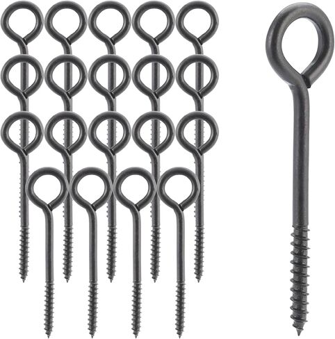 منتجات رايت، 20 قطعة، 3 بوصة × 0.25 بوصة - أجهزة شديدة التحمل ومقاومة للطقس للتطبيقات الخارجية والداخلية - مثالية للنباتات المعلقة ومجموعات التأرجح، أسود غير لامع in Kuwait