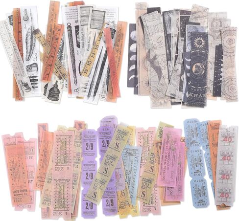 Vintage Washi Paper Stickers for Journaling, 120 Pieces Antique Planner bullet Journal Self-Adhesive Retro Aesthetic Decorative Stickers Decals for Scrapbook, DIY Arts and Crafts, Photo Album, Diary, in Saudi Arabia
