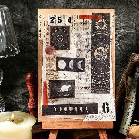 Vintage Washi Paper Stickers for Journaling, 120 Pieces Antique Planner bullet Journal Self-Adhesive Retro Aesthetic Decorative Stickers Decals for Scrapbook, DIY Arts and Crafts, Photo Album, Diary, in Saudi Arabia