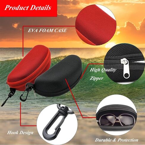 4 Pack Swim Goggle Cases, Protective Hardcover Carrying Bags with Clip for Swimming Goggles Eyeglasses Sunglasses in Kuwait