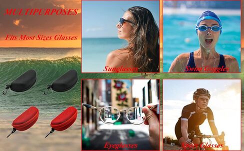 4 Pack Swim Goggle Cases, Protective Hardcover Carrying Bags with Clip for Swimming Goggles Eyeglasses Sunglasses in Kuwait