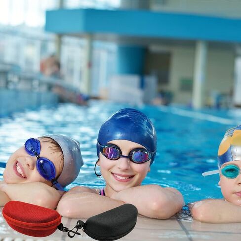 4 Pack Swim Goggle Cases, Protective Hardcover Carrying Bags with Clip for Swimming Goggles Eyeglasses Sunglasses in Kuwait