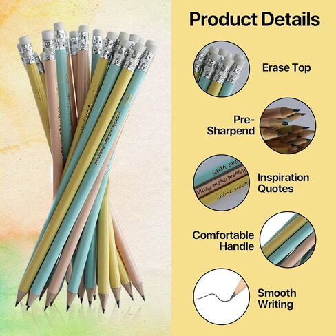 Posh Pencil- 30 Motivation Quote Pencils, Pre Sharpened Pencils #2 Bulk, Classroom Supplies, Teacher Gifts, Positive Pencils, Bulk Pencils for Students, Cool School Supplies in Saudi Arabia