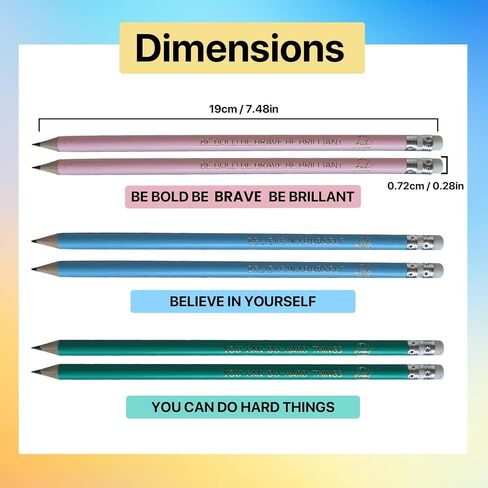 Posh Pencil- 30 Motivation Quote Pencils, Pre Sharpened Pencils #2 Bulk, Classroom Supplies, Teacher Gifts, Positive Pencils, Bulk Pencils for Students, Cool School Supplies in Saudi Arabia