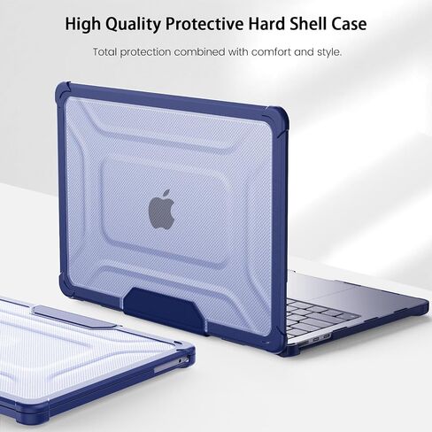 Teryeefi [Heavy Duty Fold Kickstand] Case for 2022 2024 MacBook Air 13.6 Inch M3 M2 A2681 A3113 Model, 5in1 Shockproof Protective Hard Shell with Keyboard Cover, Rose in Saudi Arabia