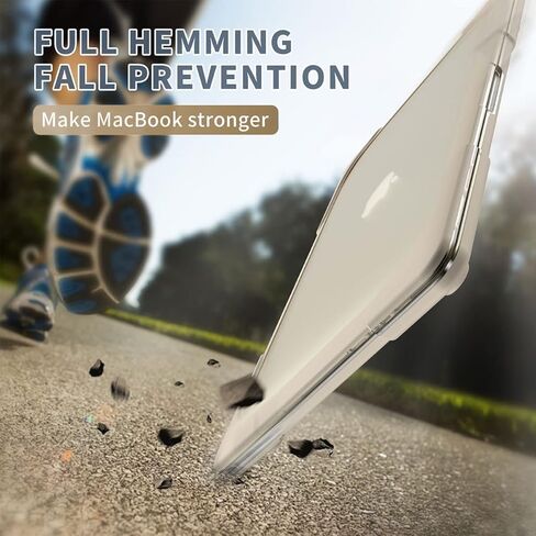 تصميم مسند Teryeefi لجهاز MacBook Air 13.6 بوصة، إصدار 2022، شريحة M2 A2681 مع معرف اللمس وشبكية العين، غطاء صلب واقٍ شديد التحمل مقاوم للصدمات + غطاء لوحة مفاتيح + محول OTG، XKK-أسود in Kuwait