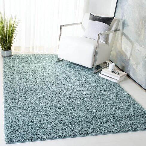 سجادة SAFAVIEH Athens Shag Collection - 10.16 سم × 15.24 سم، إسفنج البحر، سمك 1.5 بوصة مثالي لمناطق المرور العالية في المدخل، وغرفة المعيشة، وغرفة النوم (SGA119D) in Saudi Arabia