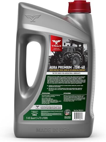 TRIAX Agra Premium 15W-40 - Super Heavy Duty Diesel Oil for Agricultural Equipment (5 Quart) in Saudi Arabia