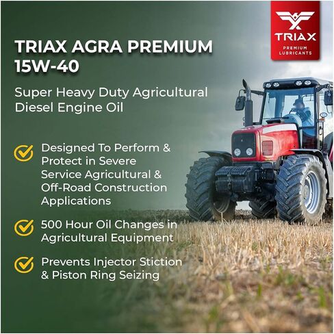 TRIAX Agra Premium 15W-40 - Super Heavy Duty Diesel Oil for Agricultural Equipment (5 Quart) in Saudi Arabia
