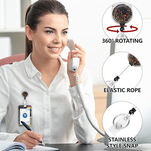 Cute Black Butterfly Lanyards Detachable for Id Badges, Black Retractable ID Badge Holder, Fashionable Badge Reel Heavy Duty with 360 Degrees Rotate Carabiner Clip, Nurse Teacher Office Gifts in Saudi Arabia