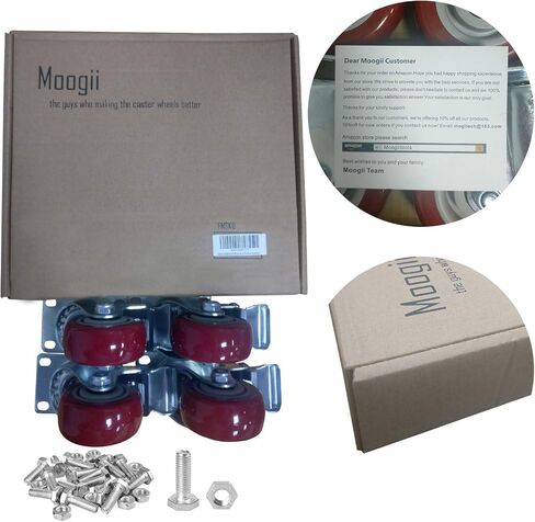 عجلات شديدة التحمل مقاس 4 بوصات تحمل 1800 رطل، عجلات تحمل قابلة للقفل مع فرامل، عجلات دوارة للأثاث ومنضدة العمل، مجموعة من 4 (مسامير مجانية) in Kuwait